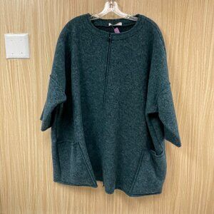Cut Loose Boiled Wool  Green Jacket Cardigan One Size